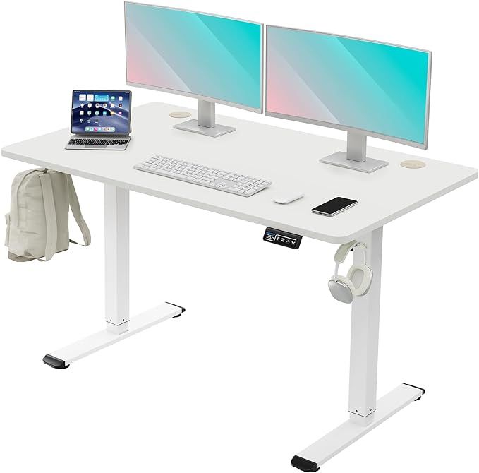MOUNTUP Height Adjustable Electric Standing Desk, 48 x 24 Inches Whole-Piece Sit Stand Desk, Quic... | Amazon (US)