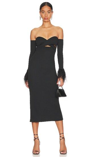Braya Midi Dress in Black | Revolve Clothing (Global)