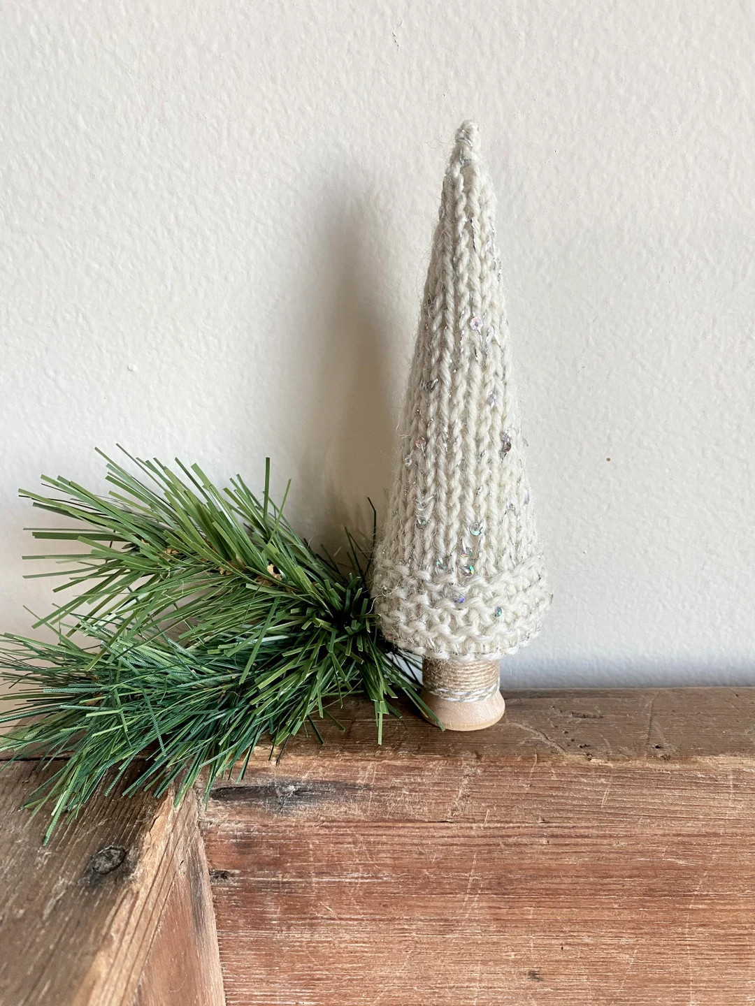 Knit Winter White Christmas Tree: Nordic Hygge Decor - Etsy | Etsy (US)