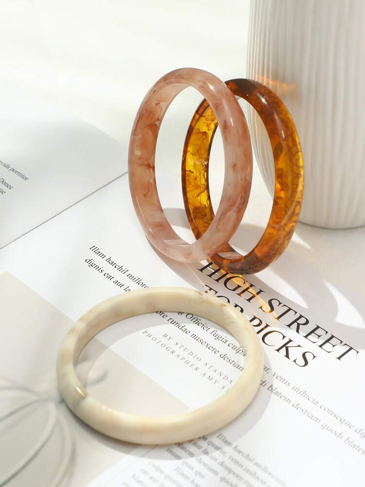 3pcs Resin Bangle | SHEIN