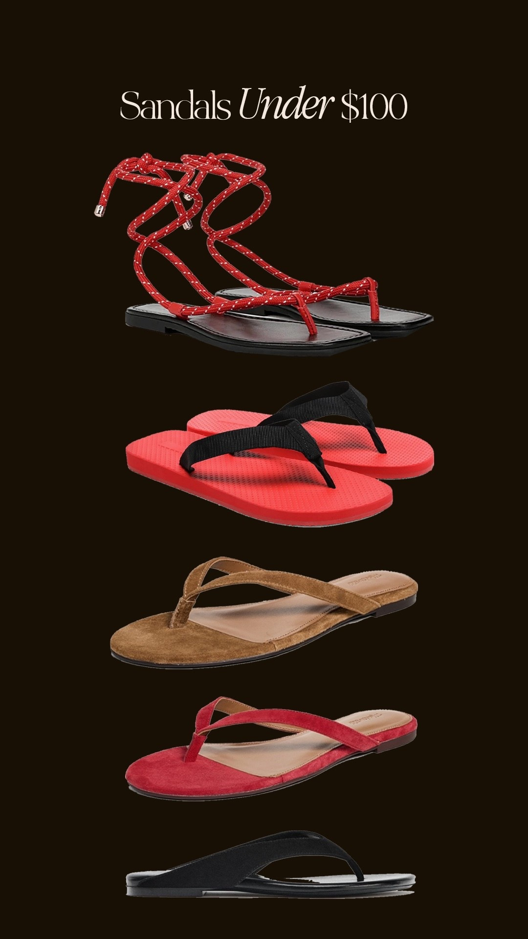 Flat sandals under $100 🔗