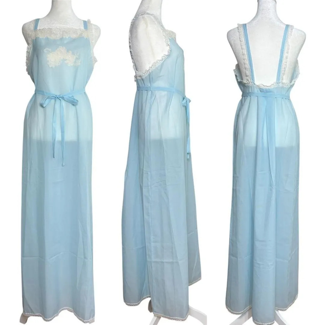 CHRISTIAN DIOR Vintage Semi Sheer Long Maxi Belted Sleeveless Nightgown Lace S - Etsy | Etsy (US)