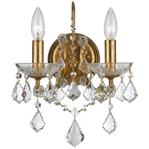 Crystorama Filmore Gold 12 1/2" High Crystal Wall Sconce - #2X077 | Lamps Plus | Lamps Plus
