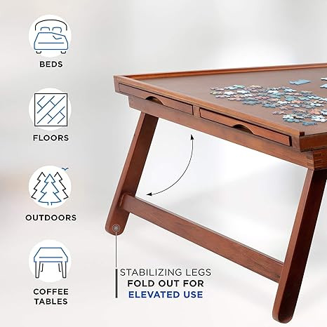Jumbl Puzzle Board Rack | 27” x 35” Wooden Jigsaw Puzzle Table w/ 6 Storage & Sorting Drawers... | Amazon (US)