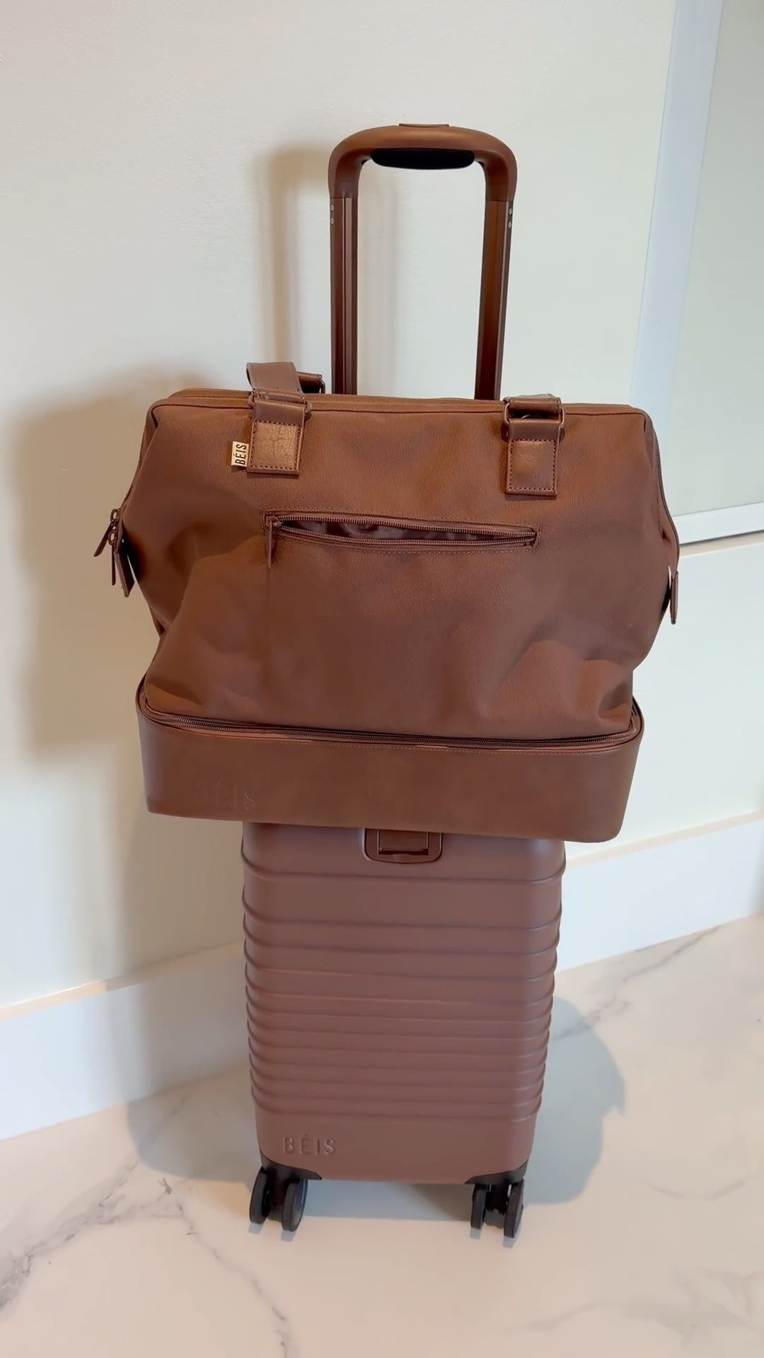My favorite travel pieces from BEIS, I have the small carry-on, the mini weekender which is great to take as my personal item and also fit some of the handbags I want to bring with me when I travel, the medium check-in suitcase and the big check-in luggage. Totally recommend them! @beis 

 #LTKgrwm #LTKTravel