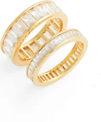 Nordstrom Set of 2 Channel Cubic Zirconia Rings | Nordstrom | Nordstrom