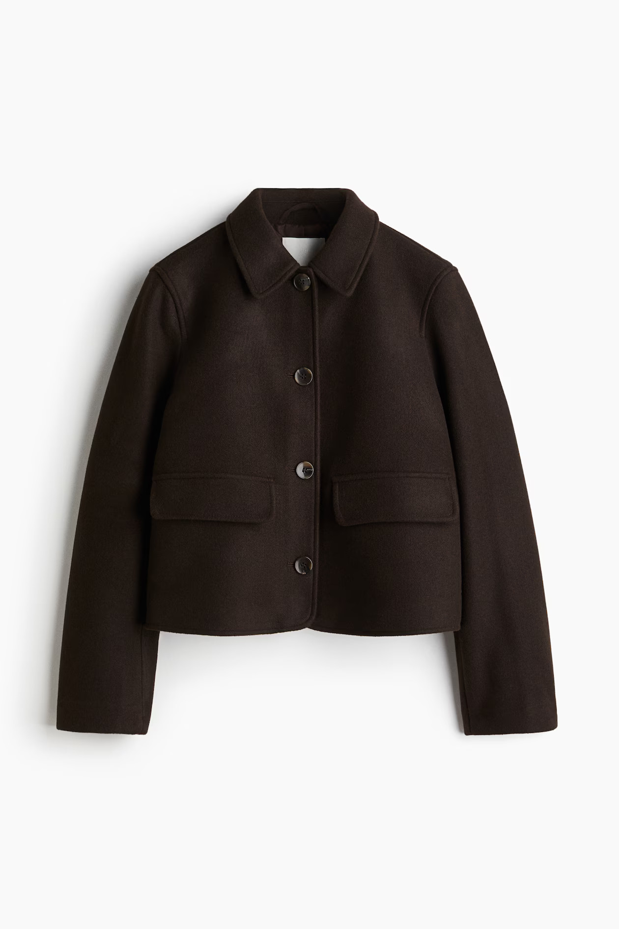 Collared jacket - Dark brown - Ladies | H&M GB | H&M (UK, MY, IN, SG, PH, TW, HK)