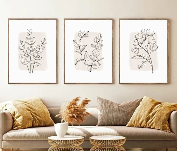 Neutral Wall Decor Instant Download Prints Floral Art | Etsy | Etsy (US)