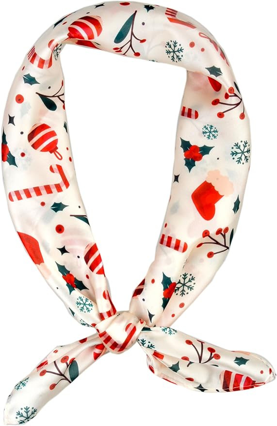 VIVIAN & VINCENT Gift Packed Silk Like Satin Fall Winter Holiday Christmas Square Scarf for Women... | Amazon (US)