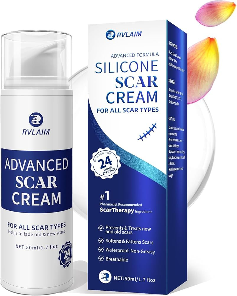 Rvlaim Scar Cream Gel, Advanced Silicone Scar Gel, Professional Scar Away Removal Cream for Surgi... | Amazon (US)