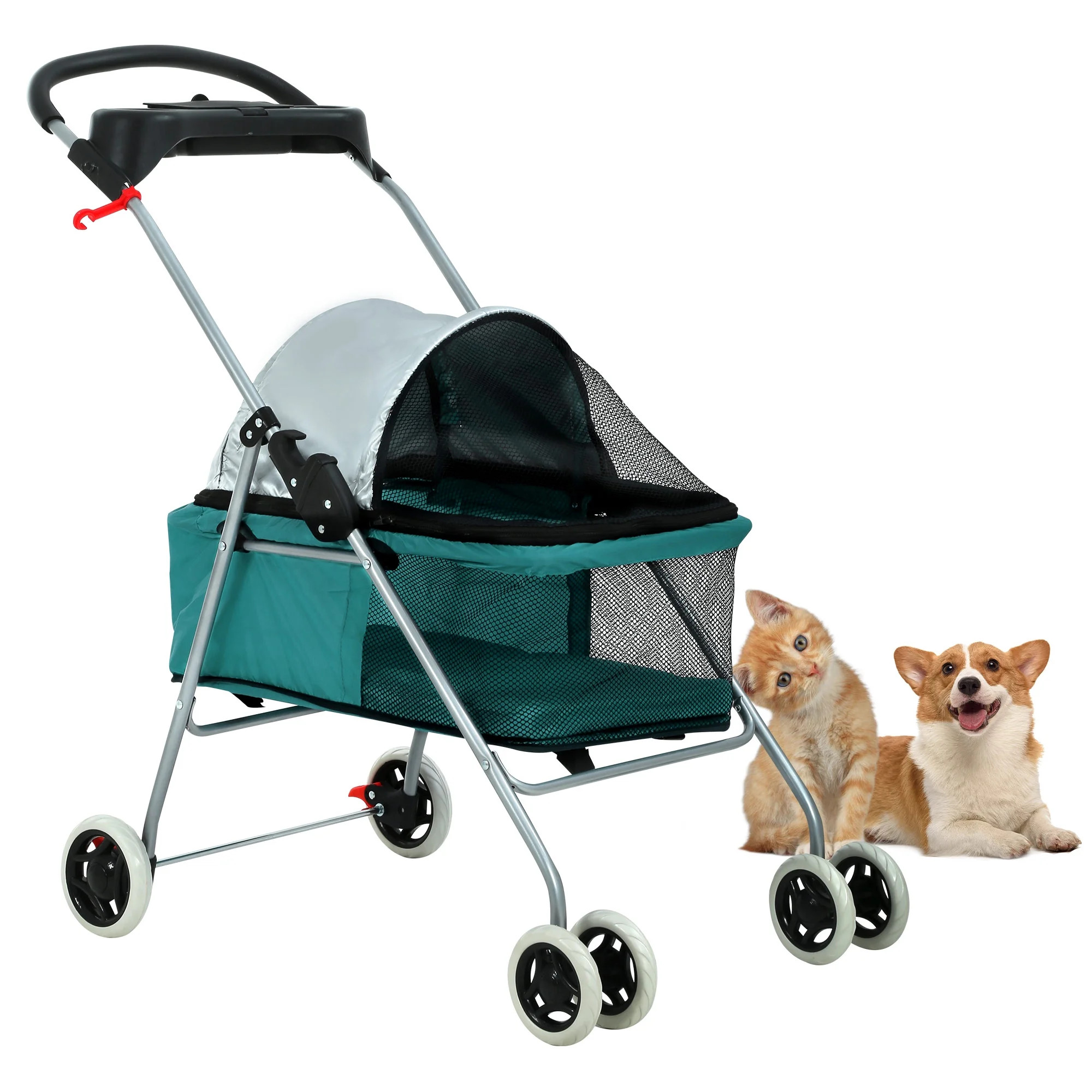 CL.HPAHKL Pet Stroller for Medium Small Dogs Dog Stroller Cat Stroller Foldable Jogging Travel 4 ... | Walmart (US)