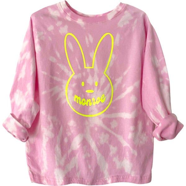 Personalizable Bunny Tie-Dye T-Shirt, Pink - Bffs & Babes Tops | Maisonette | Maisonette