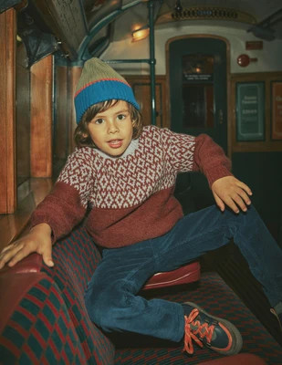 Boden Boys Relaxed Fair Isle Jumper in Red | Size 4-5 Years | Boden (US)