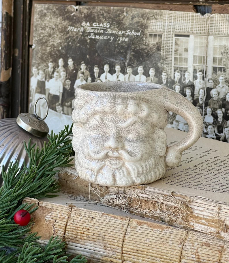 Vintage Ironstone Santa Claus Cup Mug FULL SIZE Creamy White - Etsy | Etsy (US)