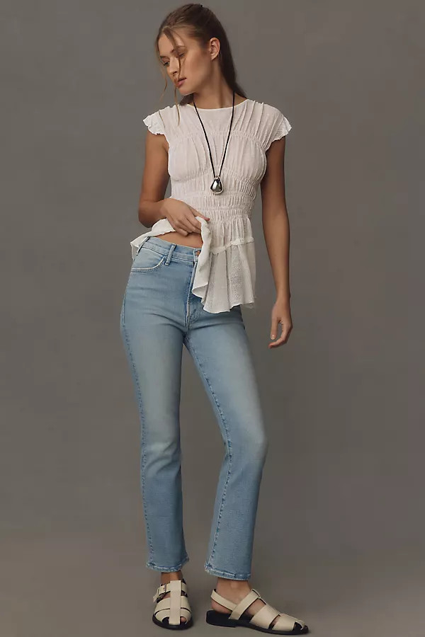 MOTHER The Hustler High-Rise Ankle Fray Jeans | Anthropologie (US)