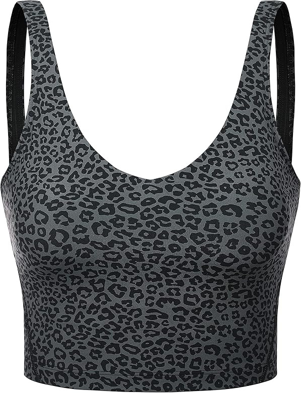 Women's Longline Sports Bra Wirefree Padded Yoga Bras Workout Running Crop Tank Tops | Amazon (US)