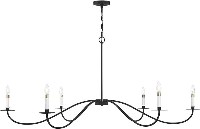 Francis Millar FR100105MBK Scandinavian 6-Light Chandelier, Candle Style Chandelier for Dining Ro... | Amazon (US)