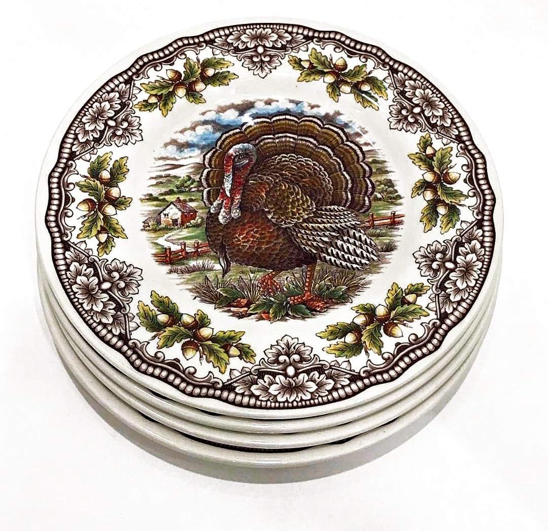 Royal Stafford Thanksgiving Turkey Dinnerware Sets - Set of 4 (Salad Plates) | Amazon (US)