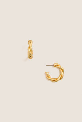 Gold French Twist Mini Hoop Earrings | Tuckernuck (US)