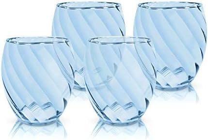 BELLAFORTE - Shatterproof Tritan Tumbler Blue - 18oz, Set of 4, Oceanside Beach Plastic Tumblers ... | Amazon (US)