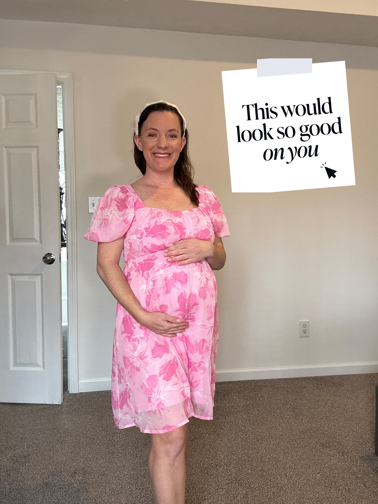 This is the perfect Spring dress 
Not maternity- bump friendly

Pair with white tennis shoes, cute sandals, or cowboy boots 

#LTKPetite #LTKBump #LTKootd