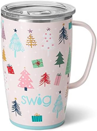 Swig Life 18oz Travel Mug with Handle and Lid, Cup Holder Friendly, Dishwasher Safe, Stainless St... | Amazon (US)