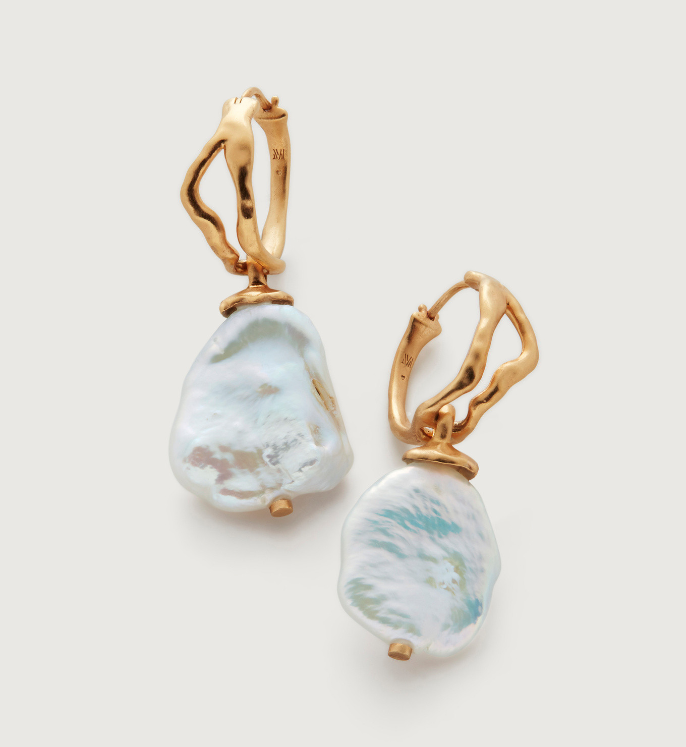 Keshi Pearl Large Hoop Earrings | Monica Vinader (Global)