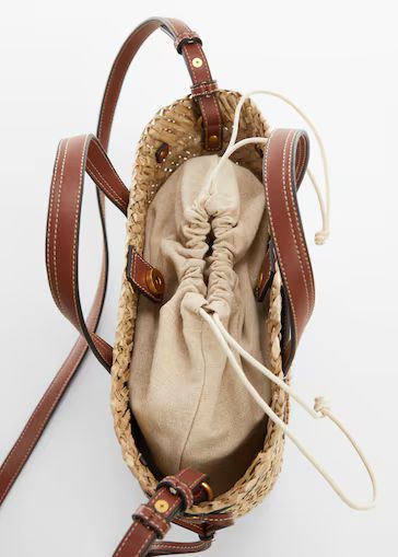 Basket bag with studs detail -  Women | Mango United Kingdom | MANGO (UK)