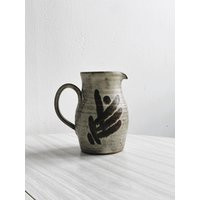Handmade Ceramic Pitcher, Glazed Stoneware Abstract Decor, Vintage Rustic Style, English Pitcher Country Brutalist Interior | Etsy (US)