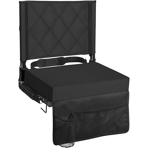 SPORT BEATS Stadium Seats with Back Support Bleacher Chairs with Back and Cushion Thick Padded Bl... | Amazon (US)