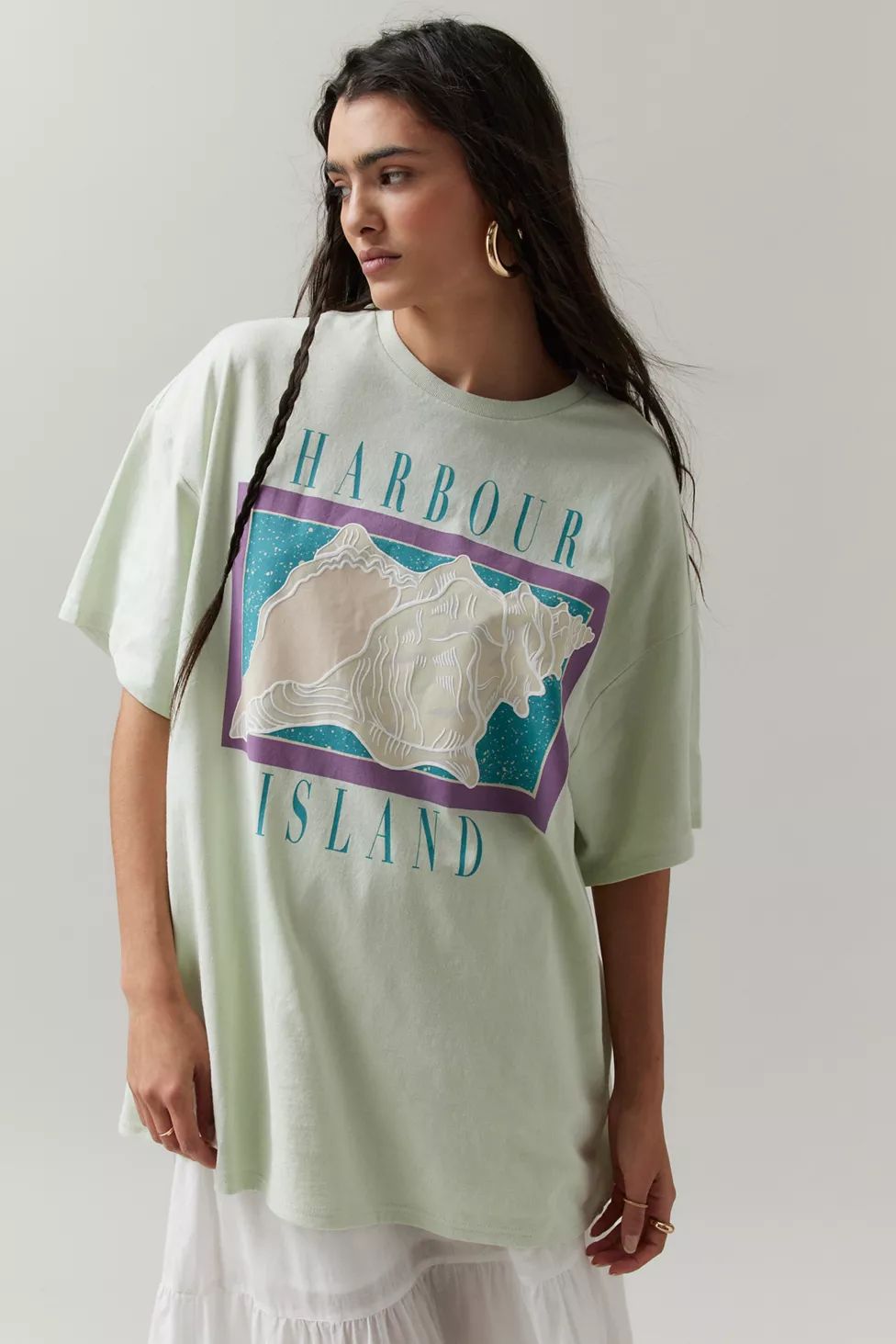 BDG Harbour Island Shell T-Shirt Dress | Urban Outfitters (US and RoW)