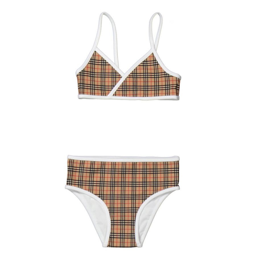 Burberry Girls Archive Beige Crosby Vintage Check Two-Piece Swimsuit | Jomashop.com & JomaDeals.com
