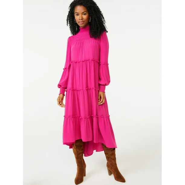 Scoop Women's Tiered Hi-Low Maxi Dress | Walmart (US)