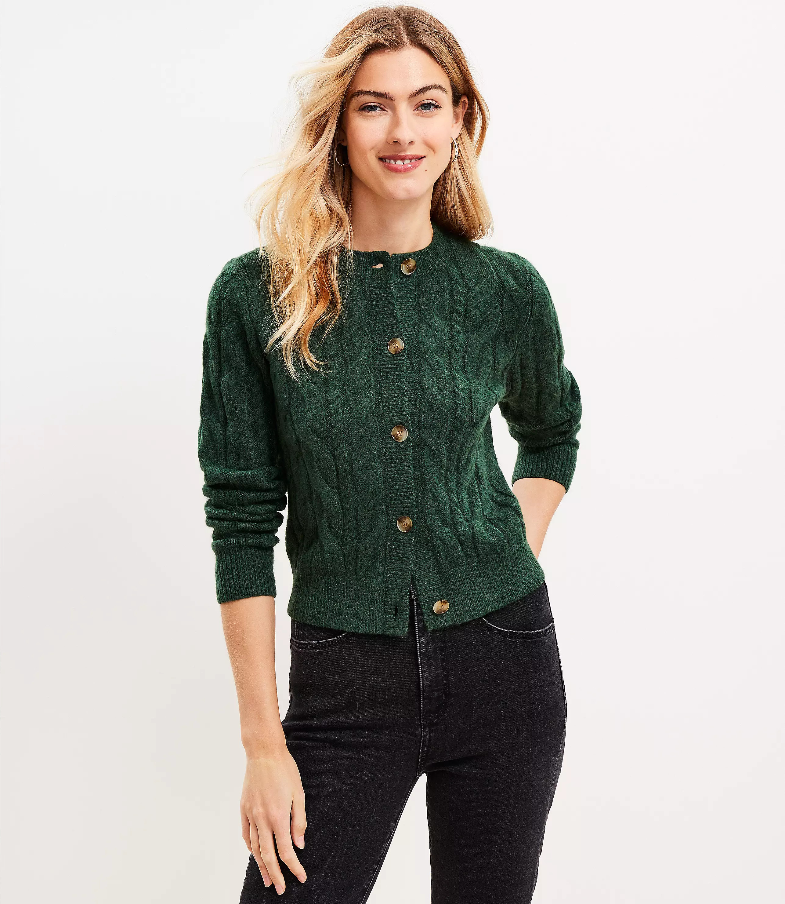 Cable Cardigan | LOFT