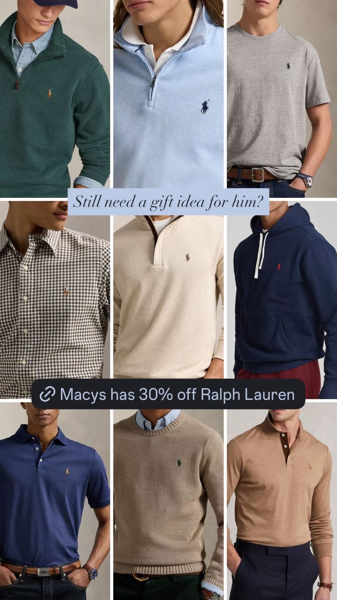 Macy’s offers 30% off Ralph Lauren styles - gifts for men - men’s gift guide 

#LTKHoliday #LTKMens #LTKGiftGuide