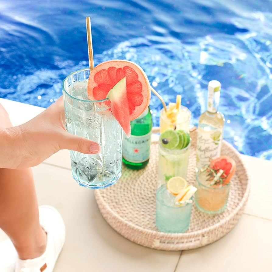 BELLAFORTE Shatterproof Tritan Plastic Tall Tumbler, Set of 4, 18oz - Myrtle Beach Drinking Glass... | Amazon (US)