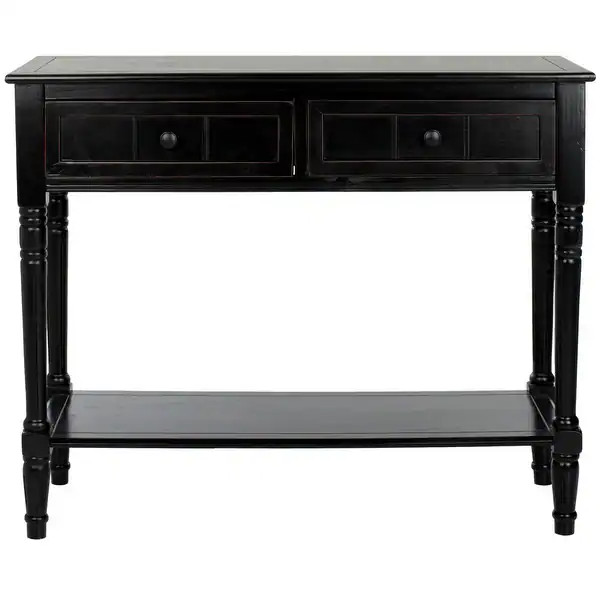 SAFAVIEH Samantha Black 2-drawer Console Table - 35.8" x 13.8" x 29.5" | Bed Bath & Beyond