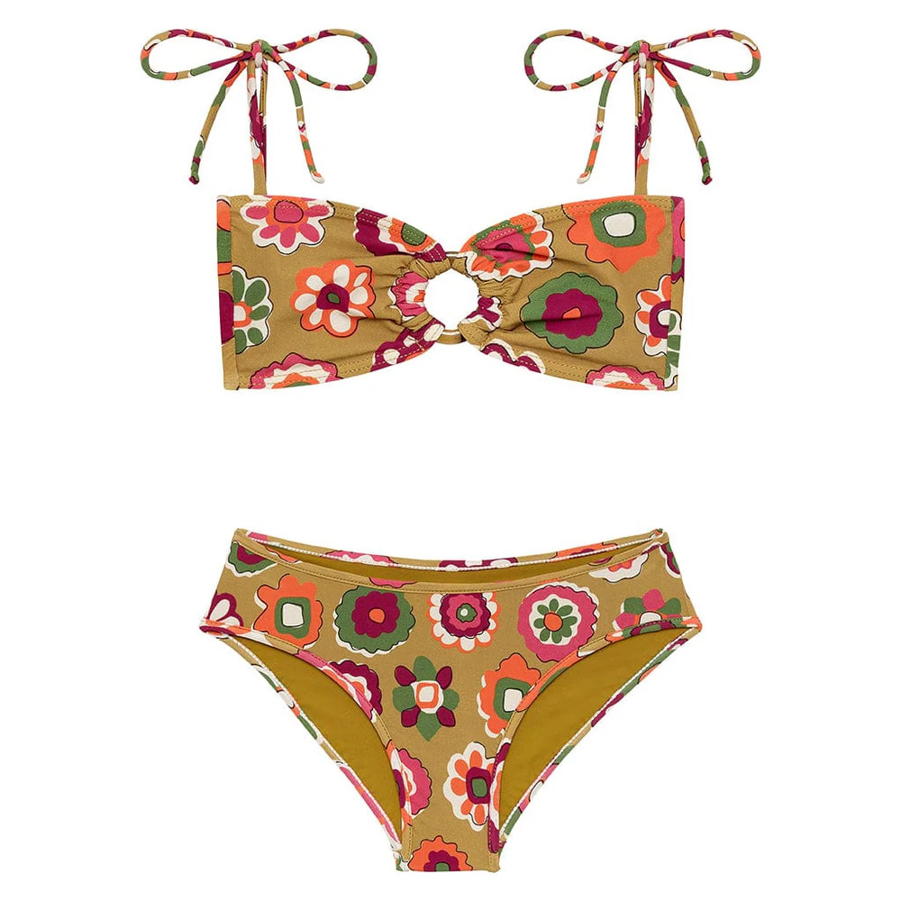 Mazzy Floral Mini Tori Bandeau x Lulu Bikini Set | Montce
