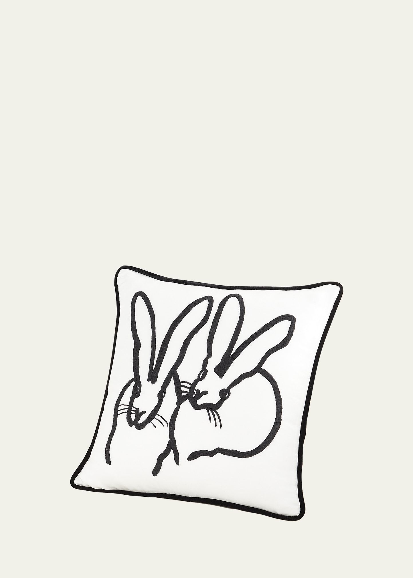 Hunt Slonem Hand-Embroidered Silk 2 Bunny Pillow | Bergdorf Goodman