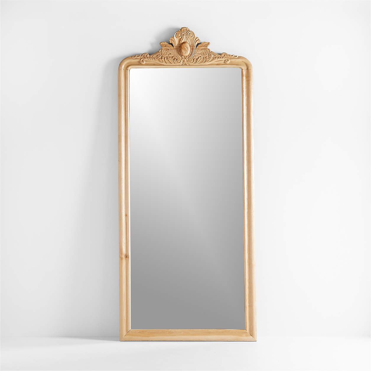 Levon Carved Wood Floor Mirror by Leanne Ford + Reviews | Crate & Barrel | Crate & Barrel
