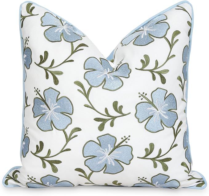 Hofdeco Premium Coastal Patio Indoor Outdoor Throw Pillow Cover Only, 18"x18" Water Repellent for... | Amazon (US)