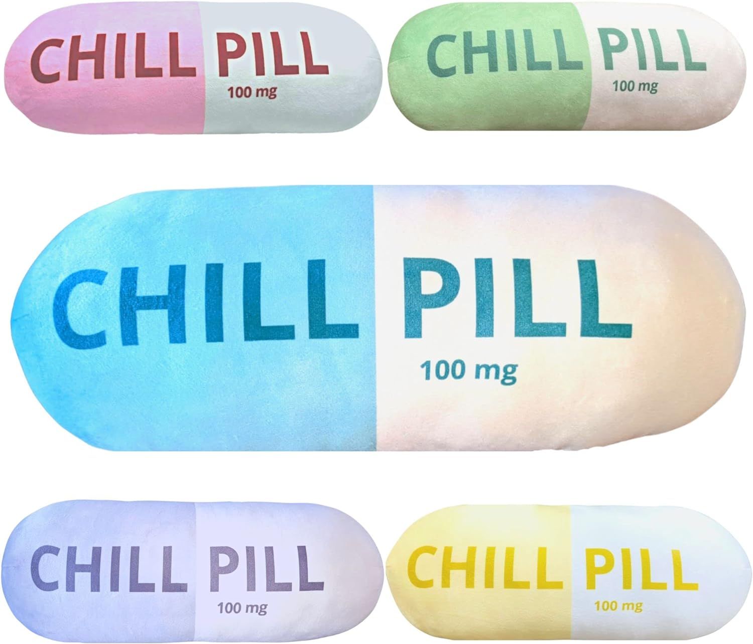 MRJ Products Chill Pill Pillow - Blue Preppy Cute Trendy Room Decor Aesthetic Throw Pillows, Coll... | Amazon (US)