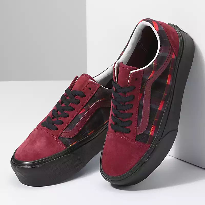 Velvet Plaid Old Skool Stackform Shoe | Vans (US)