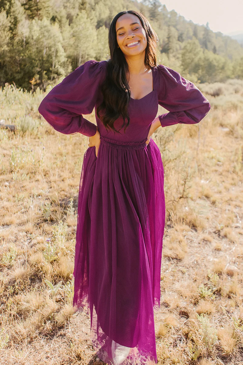 Florence Dress in Plum - FINAL SALE | Ivy City Co