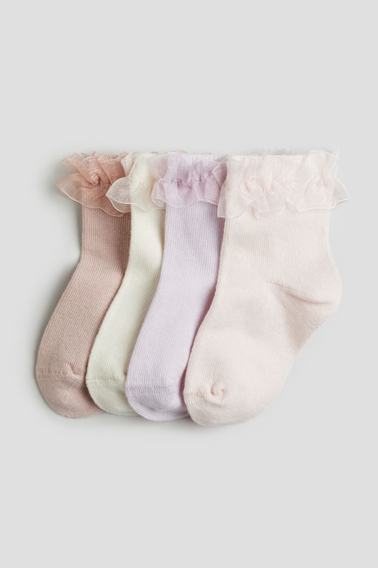 4-pack Socks - Dusty pink/cream - Kids | H&M US | H&M (US + CA)