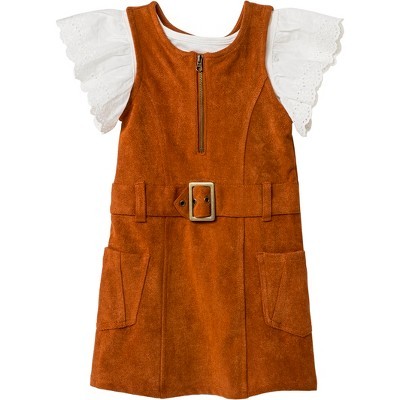 Toddler Girls' 2pc Jersey and Eyelet Short Sleeve Set - Genuine Kids® from OshKosh Almond Cream/Brow | Target