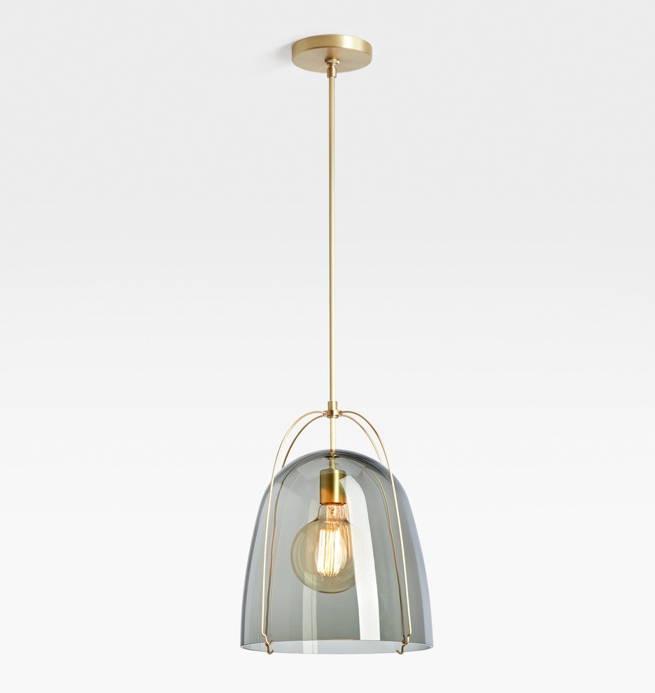 Haleigh 12" Glass Dome Rod Pendant | Rejuvenation