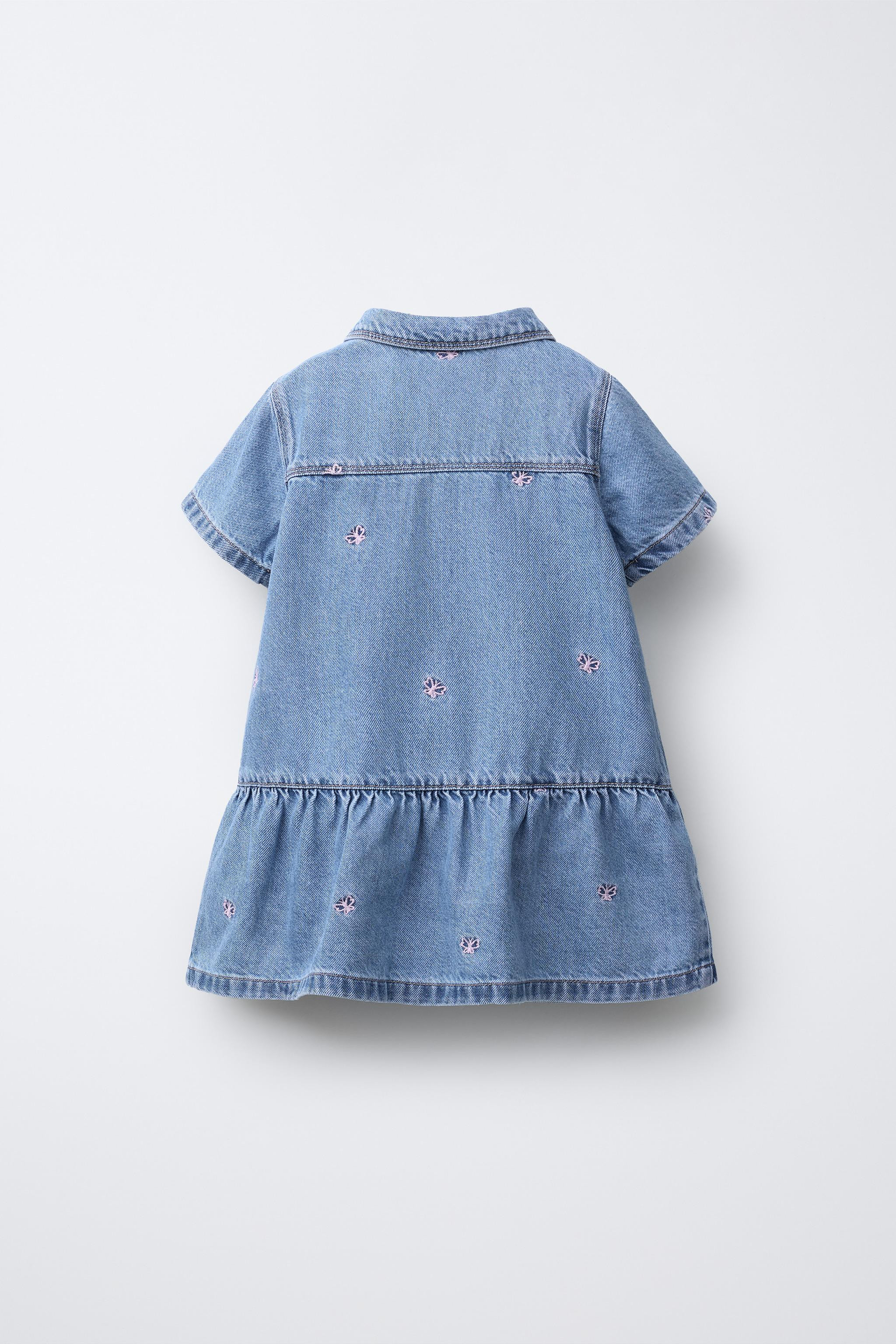 EMBROIDERED BUTTERFLY DENIM DRESS | Zara US