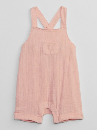 Baby Gauze Shortalls with Washwell | Gap Factory