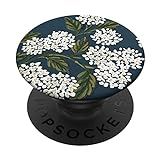 Floral Hydrangea White Pattern Phone Popper PopSockets Swappable PopGrip | Amazon (US)
